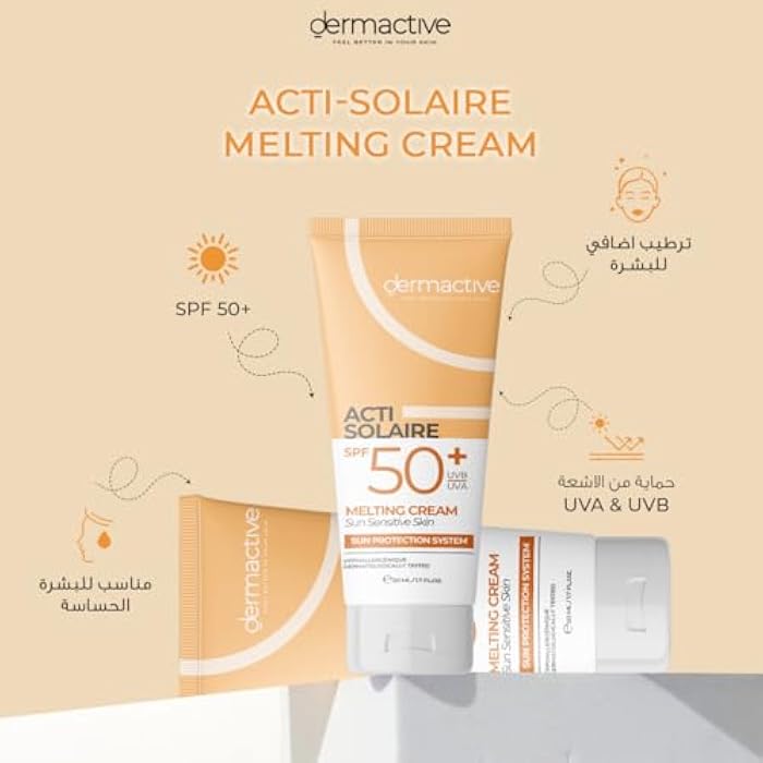 DERMACTIVE Acti-Solaire SPF50+ UVB/UVA Melting Cream – 50ml | High Sun Protection, Lightweight Texture, Moisturizing & Soothing Care, SPF50+ - Image 5